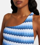 Melissa Odabash Madrid chevron one-shoulder swimsuit