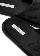 The Row Frances Floral-jacquard Silk Slippers Black