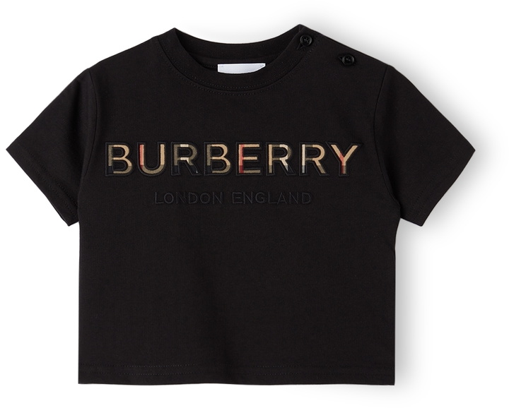 Photo: Burberry Baby Black Vintage Check Logo T-Shirt