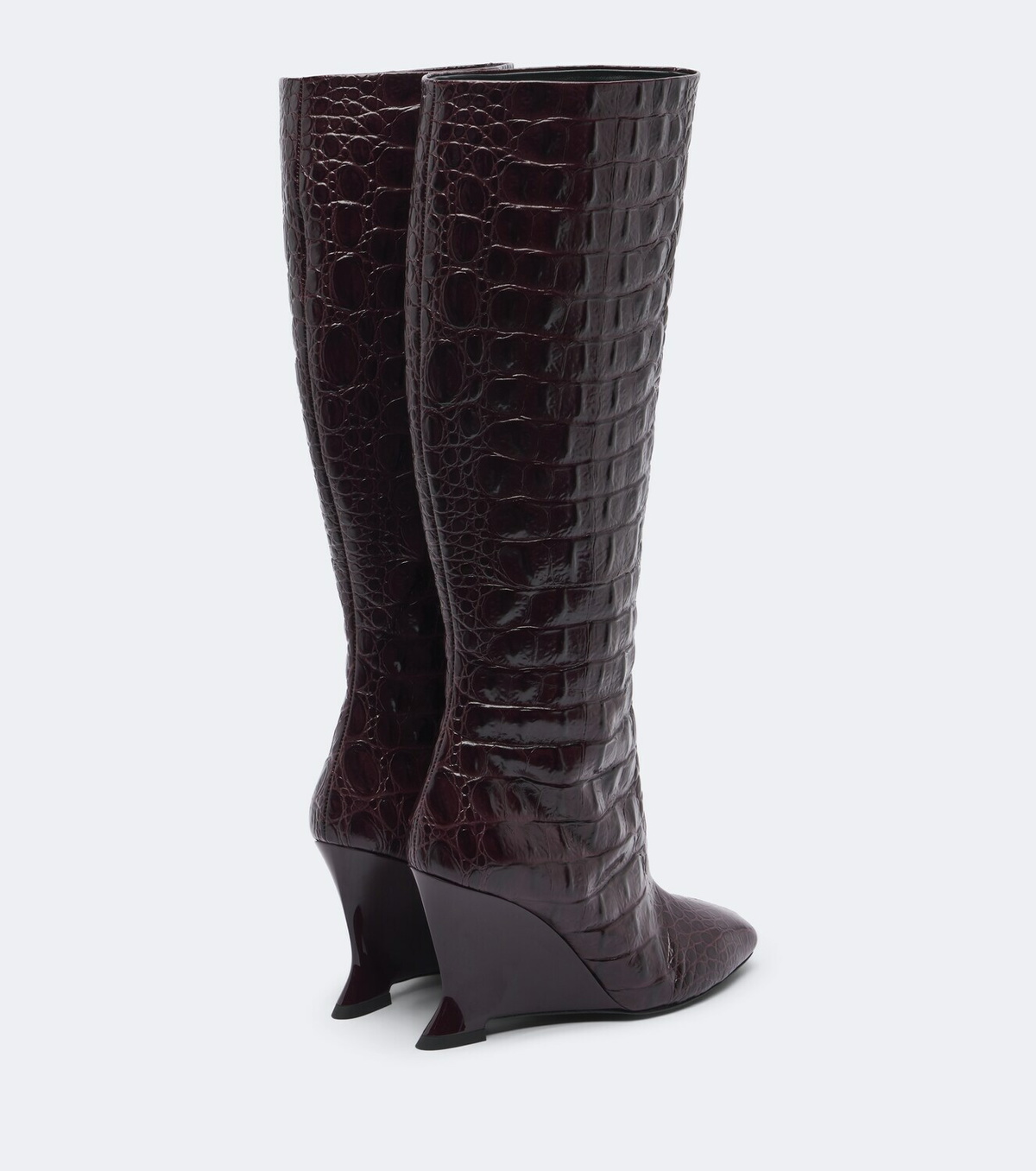 Balmain Croc-effect leather knee-high boots