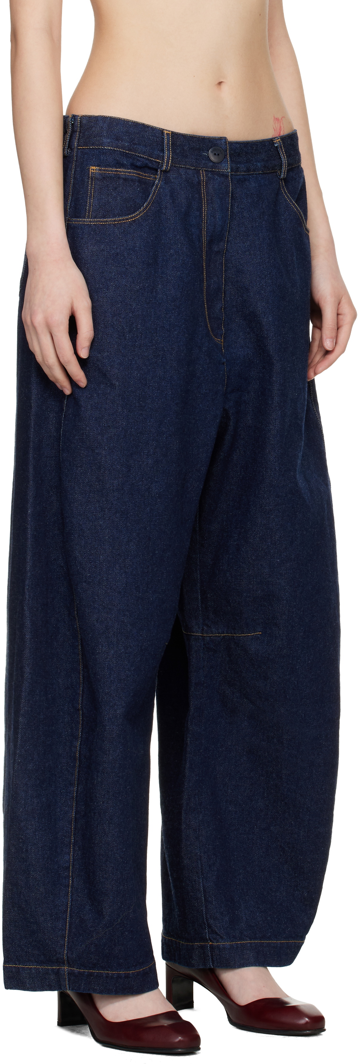 Cordera Blue Curved Baggy Jeans