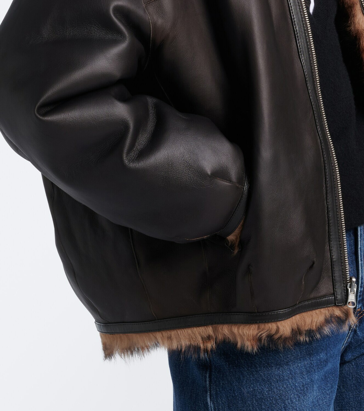 Arma Violet reversible shearling bomber jacket