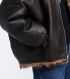 Arma Violet reversible shearling bomber jacket
