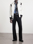 Golden Bear - The Hayes Cow-Print Wool-Blend Varsity Jacket - White