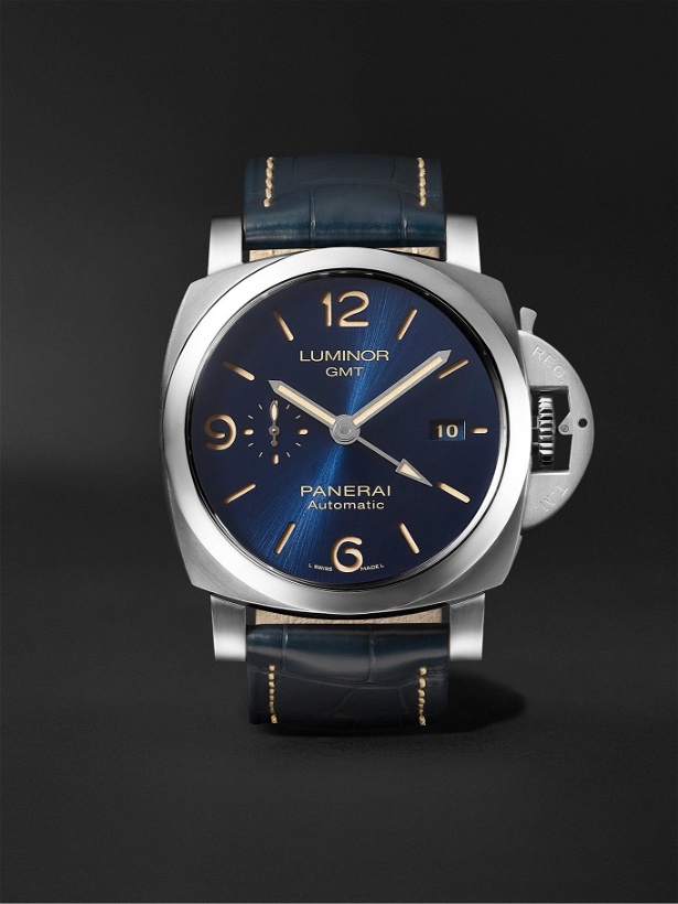Photo: Panerai - Luminor GMT Automatic 44mm Stainless Steel and Alligator Watch, Ref. No. PAM01033
