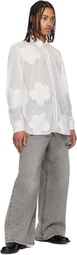 FORMA White Flower Patches LS Zip Shirt