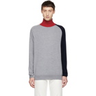Band of Outsiders Grey Colorblocked Turtleneck