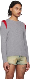 Mowalola Gray Crewneck Sweater