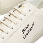 Saint Laurent Men's SL-06 Court Signature Sneakers in Ecru
