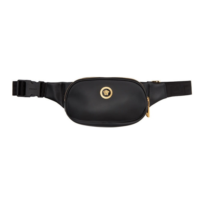 Photo: Versace Black and Gold Medusa Belt Bag