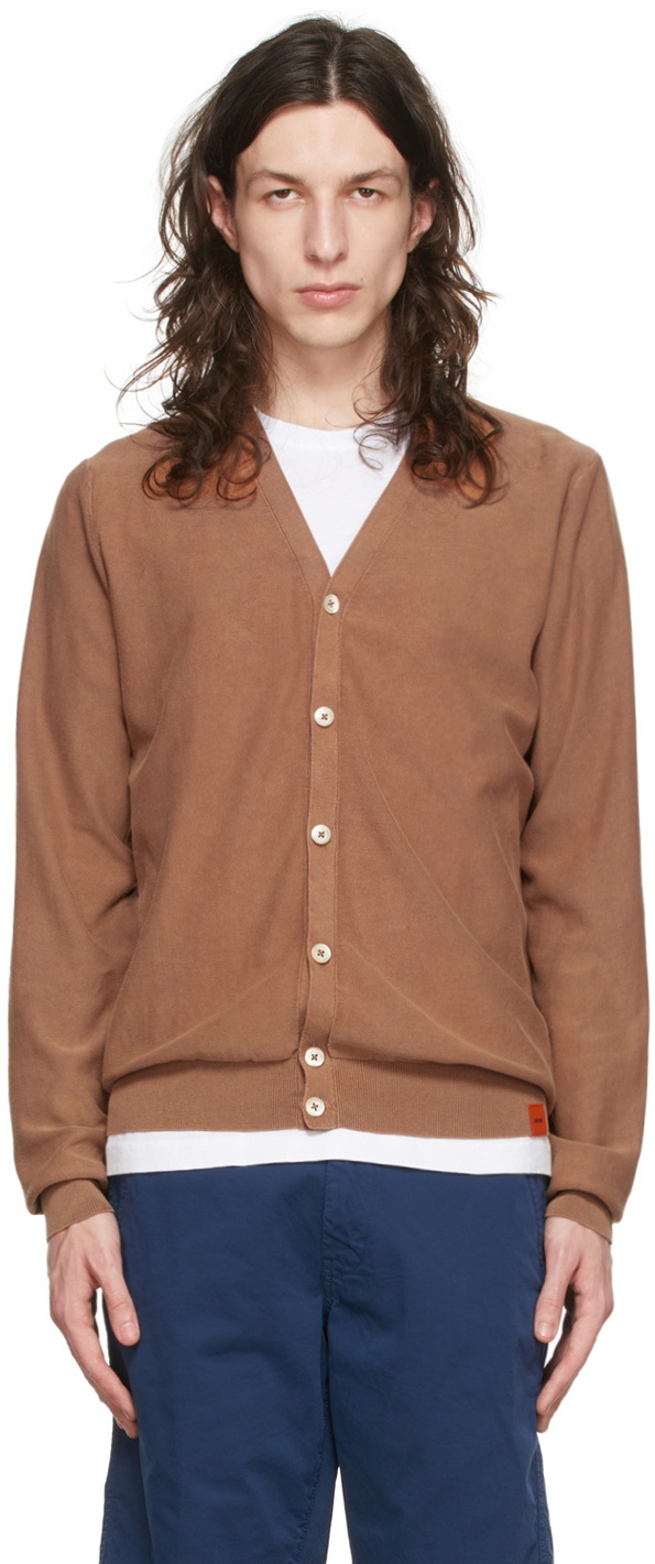 ASPESI Brown Cotton Cardigan