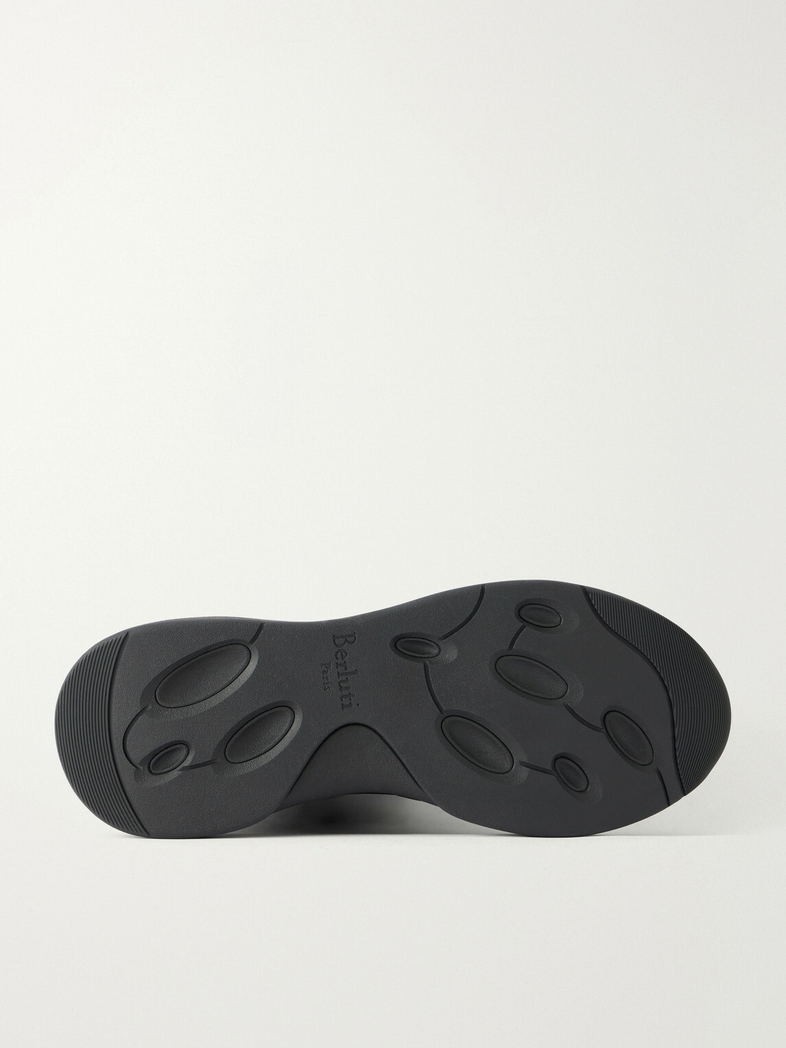 Berluti - Shadow Leather-Trimmed Stretch-Knit Sneakers - Black