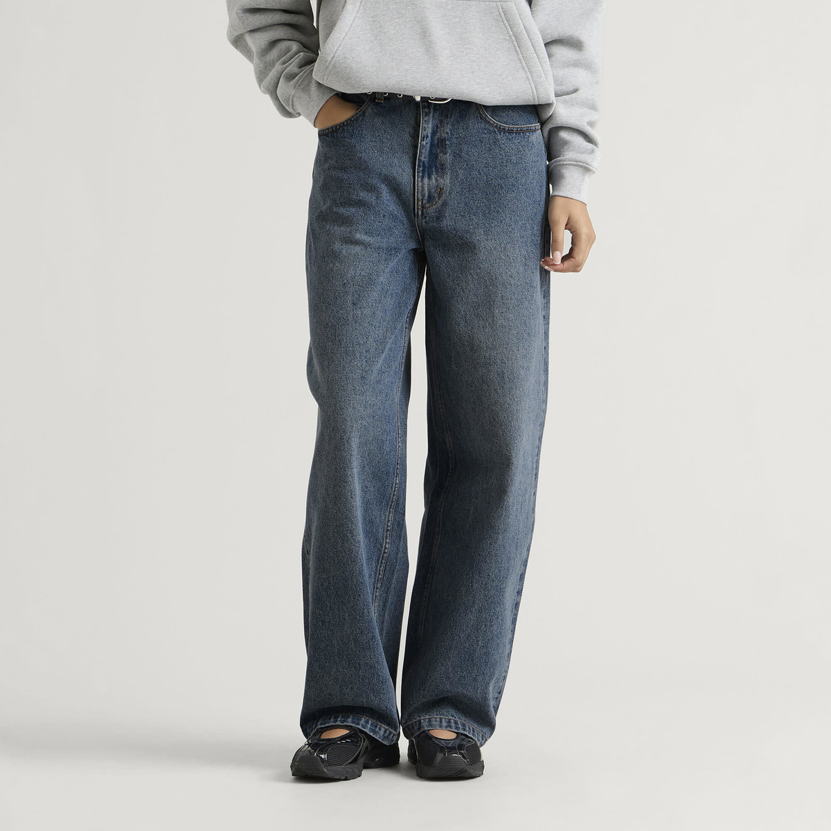 Dime Women's Baggy Denim Pants in Indigo Wash