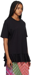 Comme des Garçons Shirt Black Ruffled T-Shirt