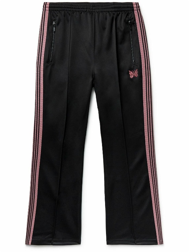 Photo: Needles - Slim-Fit Bootcut Striped Embroidered Tech-Jersey Track Pants - Black