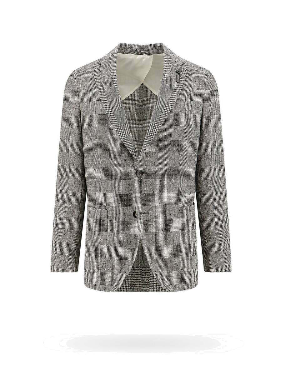 Lardini single-breasted houndstooth blazer - Grey