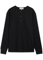 Studio Nicholson Round-neck Cotton Henley T-shirt Black