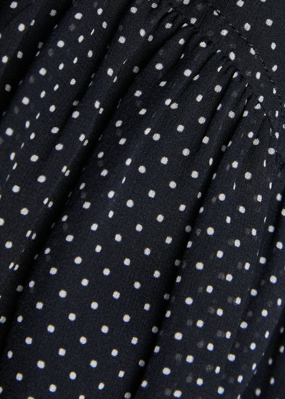 Frame Polka-dot Silk-chiffon Mini Dress Navy