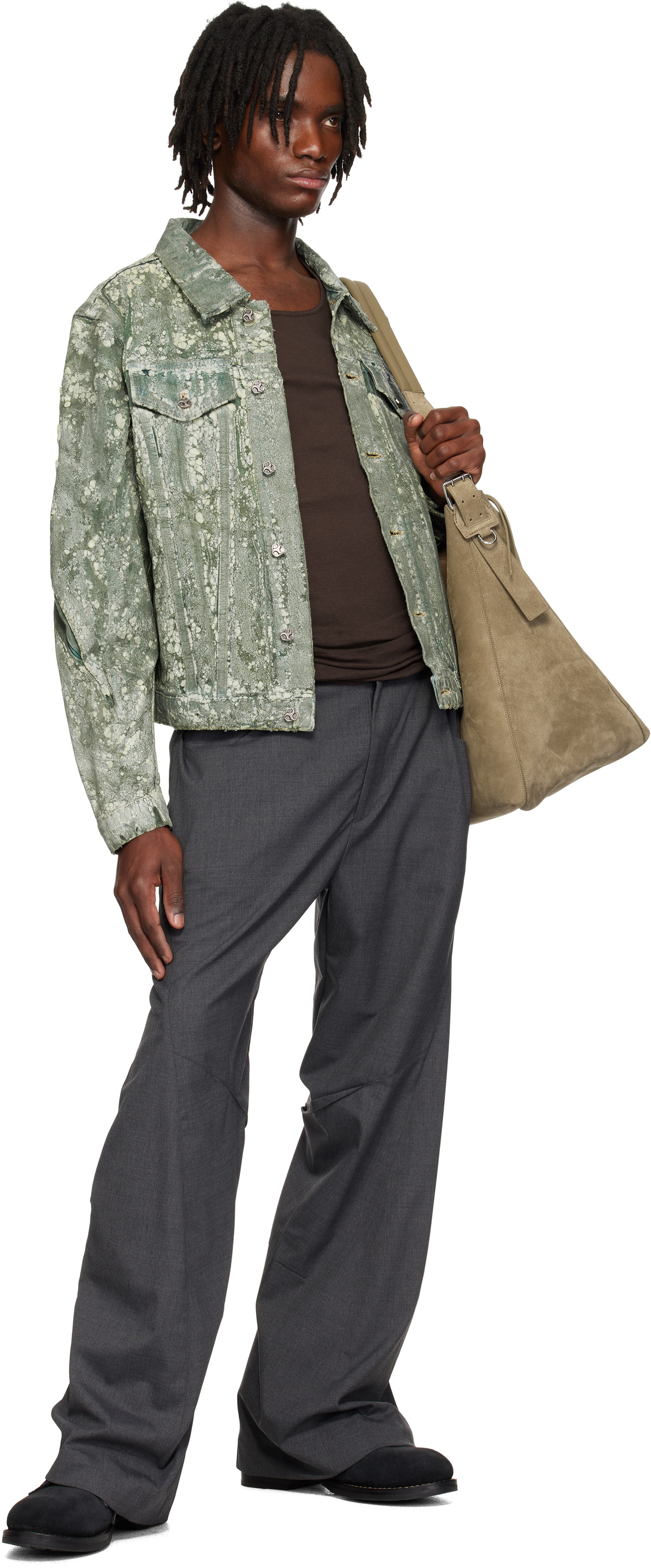 CMMAWEAR Gray Darted Drape Trousers