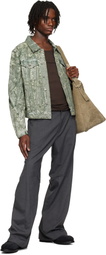 CMMAWEAR Gray Darted Drape Trousers