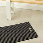 Tekla Fabrics Organic Terry Bath Mat in Black Stripes