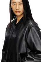 Diesel Leather bomber jacket - Leather jackets Womens in Black