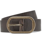 SAINT LAURENT - 3cm Distressed Leather Belt - Brown