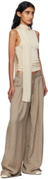 St. Agni Beige Melange Double Loop Trousers