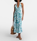 Heidi Klein Kos paisley shirred linen maxi dress