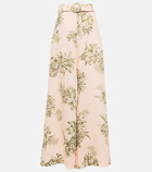 Zimmermann - Floral linen high-rise wide-leg pants