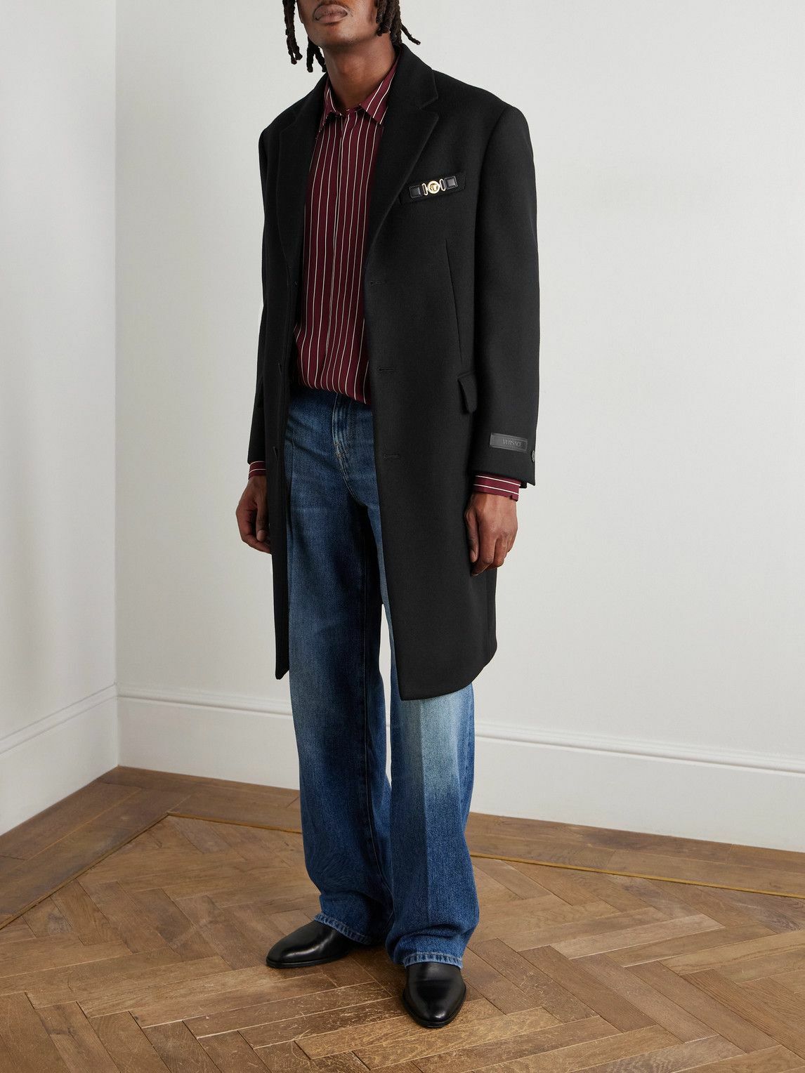 Versace - Virgin Wool Overcoat - Black