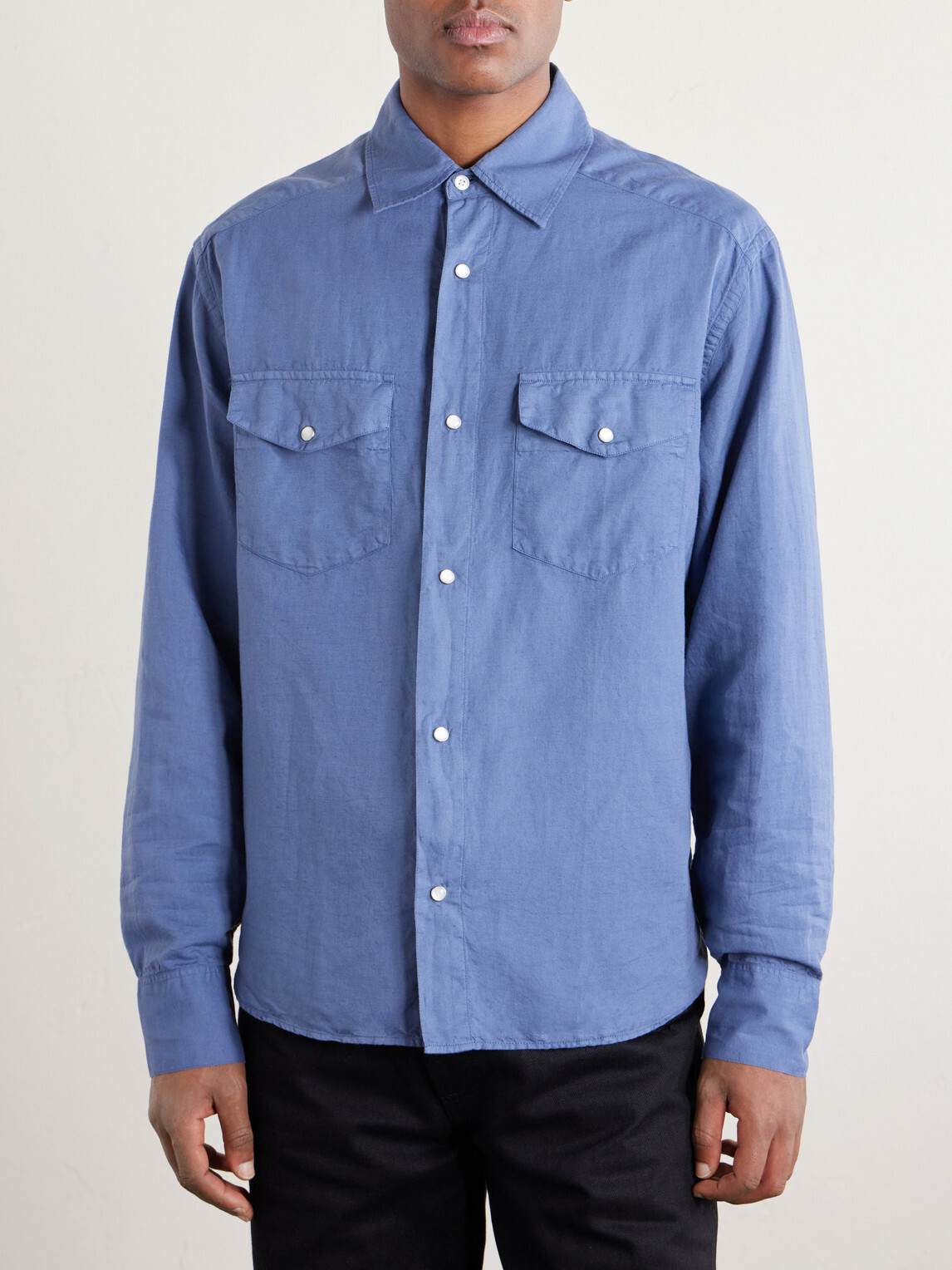 3sixteen - Cotton and Linen-Blend Shirt - Blue