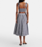 Bananhot Alba gingham cotton poplin midi skirt