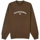 Dolce & Gabbana Men's Number Logo Crew Sweatshirt in Brown