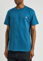 Carhartt Wip American Script Logo Cotton T-shirt Blue