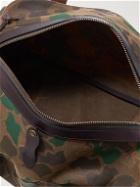 Filson - Medium Leather-Trimmed Camouflage-Print Waxed Rugged Twill Duffle Bag
