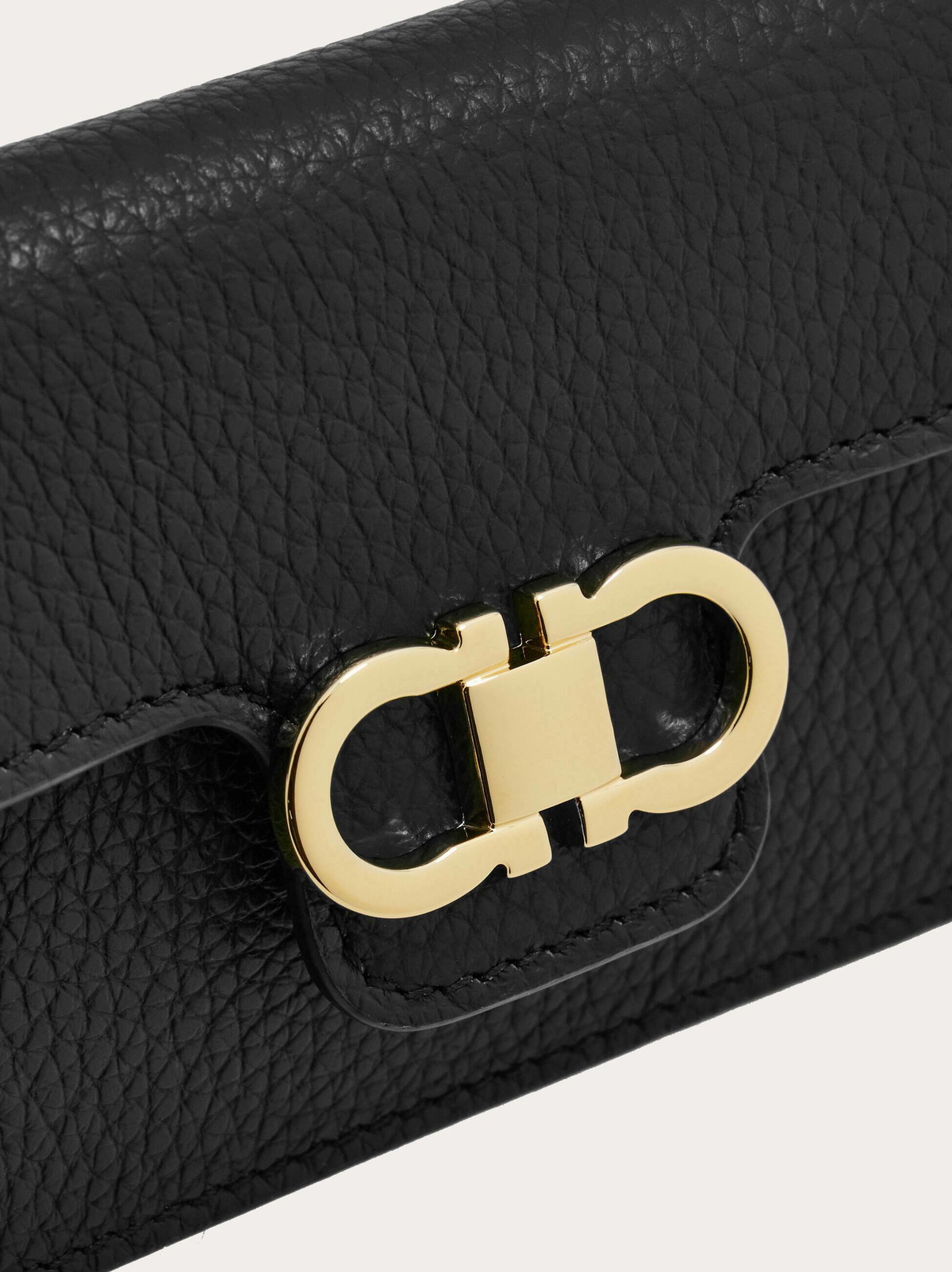 Ferragamo Womens Gancini key holder in Black