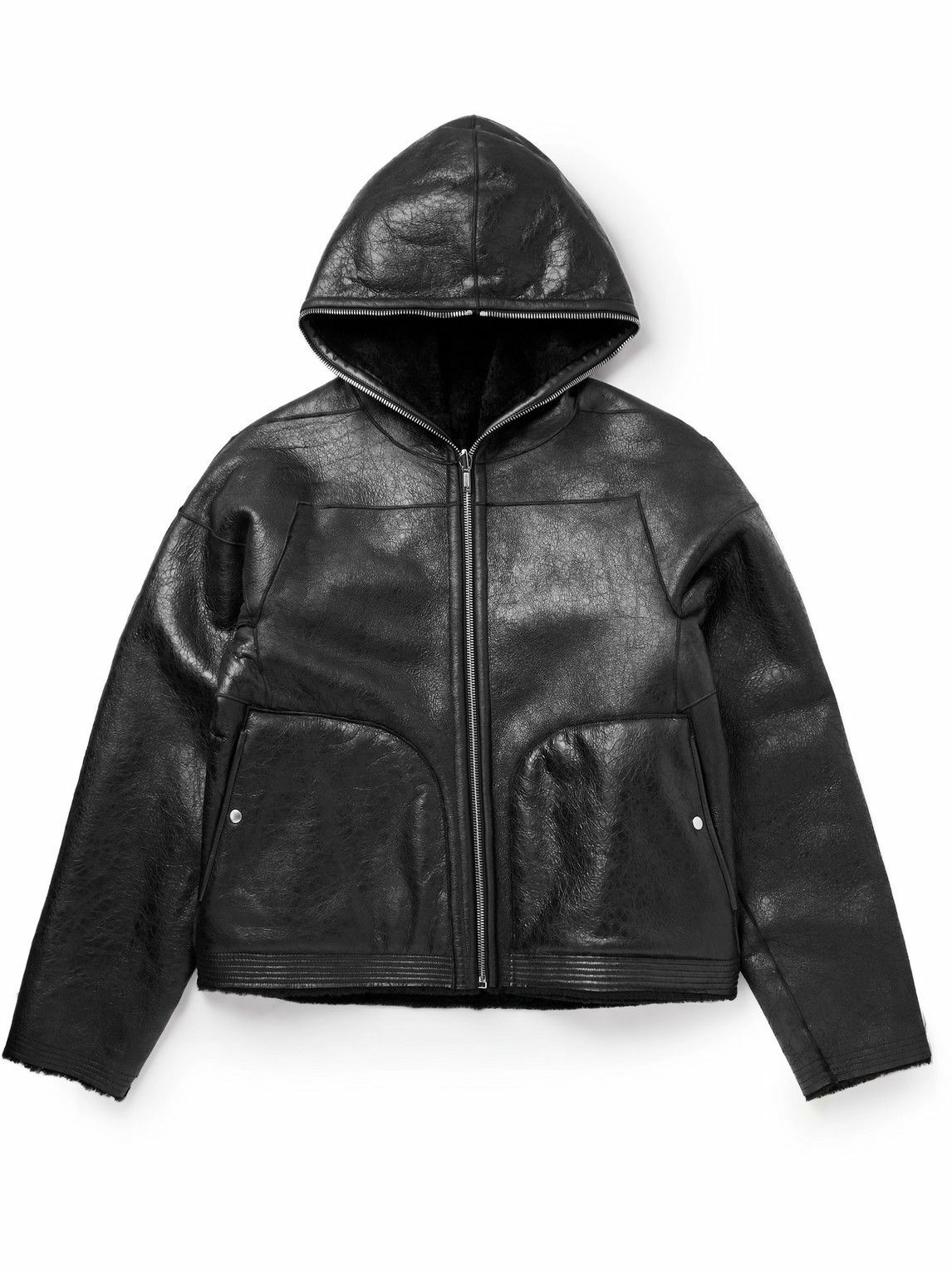 Rick Owens - Reversible Shearling Hooded Jacket - Black Rick Owens