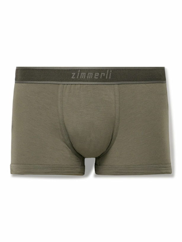 Photo: Zimmerli - Stretch TENCEL™ Modal-Blend Boxer Briefs - Green