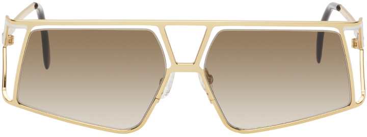 Photo: Filippa K Gold & White Angled Aviator Sunglasses