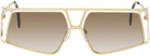 Filippa K Gold & White Angled Aviator Sunglasses