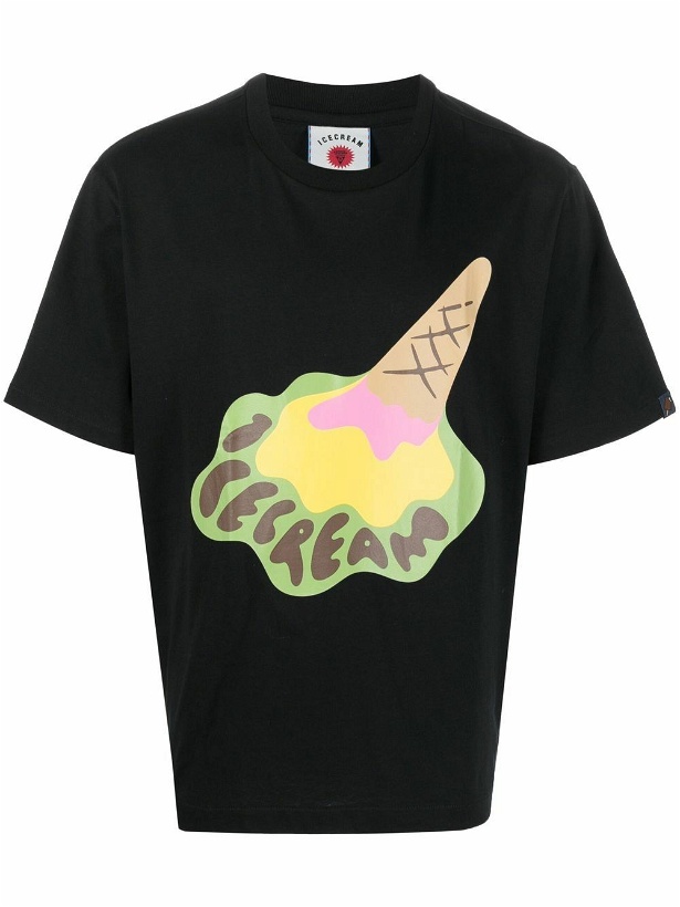 Photo: ICECREAM - Cotton Dropped Cone Print T-shirt