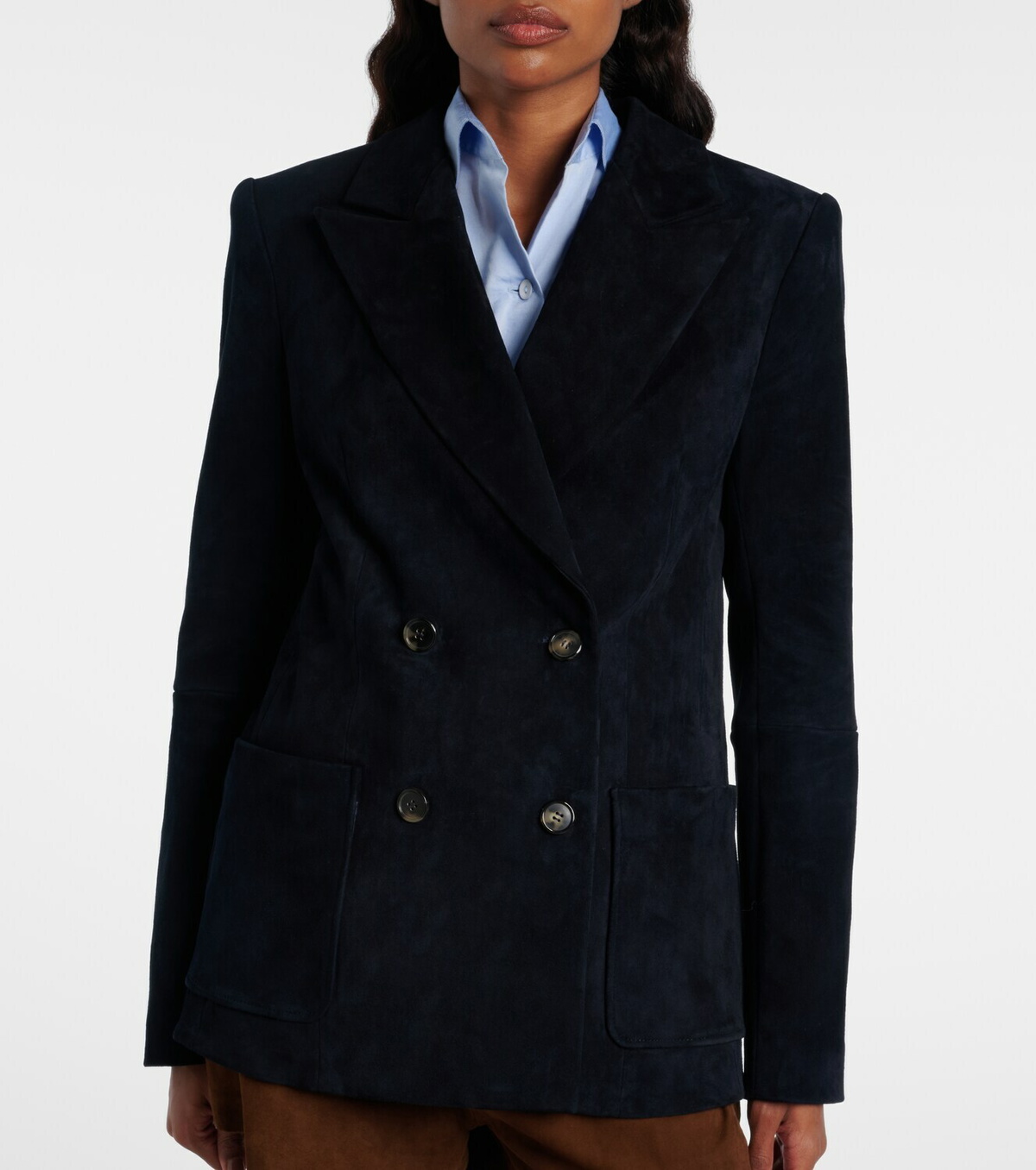 Stouls Suede double-breasted blazer