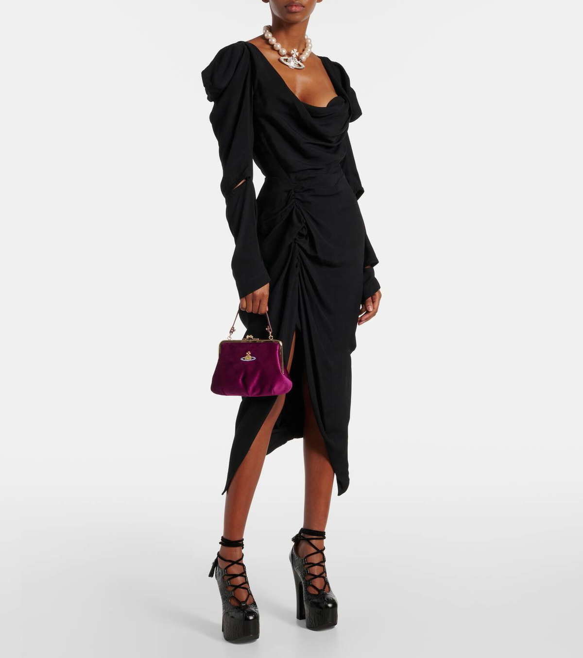 Vivienne Westwood Granny Frame velvet tote bag Vivienne Westwood