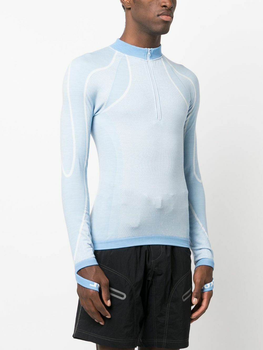 Saul Nash Blue Intarsia-Knit Top