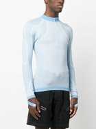 Saul Nash Blue Intarsia-Knit Top