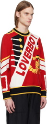 Charles Jeffrey LOVERBOY Red 'Loverboy' Logo Sweater