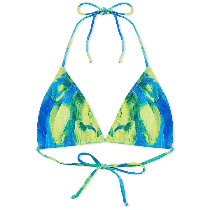 Photo: Melissa Simone Women's Enita Micro String Bikini Top in Blue/Green
