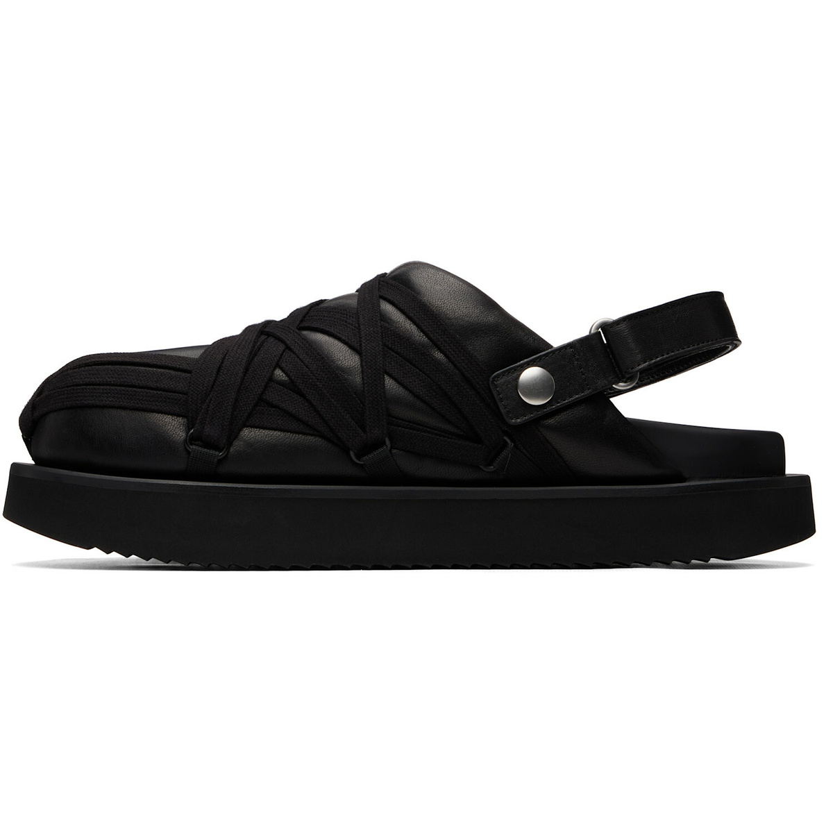 Rick Owens Black Tower Megalace Padded Platform Loafers