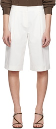 Matteau White Long Chino Shorts